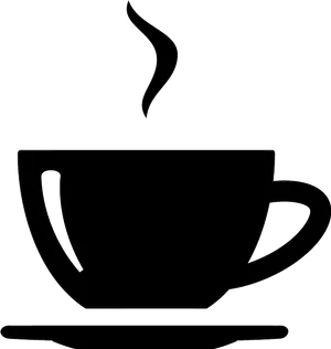 Steaming Coffee Cup Silhouette PNG Image