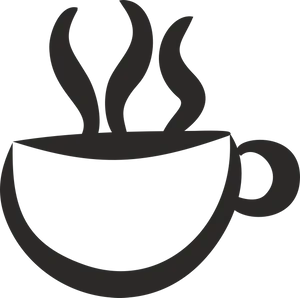 Steaming Coffee Cup Silhouette PNG Image