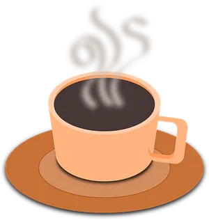 Steaming Coffee Cup Vector PNG