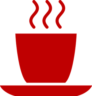 Steaming Red Mug Icon PNG Image