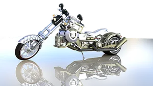 Steampunk Motorcycle Concept PNG Image