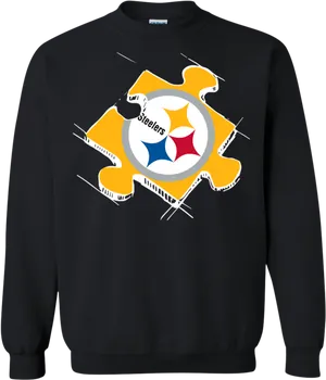 Steelers Logo Puzzle Design Sweatshirt PNG Image