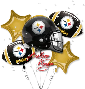 Steelers Themed Balloon Bouquet PNG Image