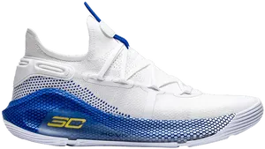 Steph Curry S C White Blue Basketball Shoe PNG Image