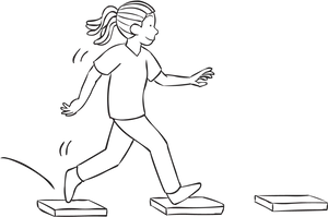 Stepping Stones Exercise Illustration PNG Image