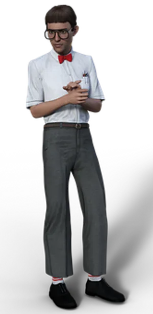 Stereotypical Nerd Character PNG Image