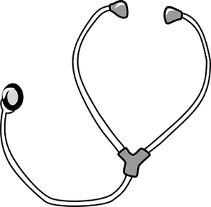 Stethoscope Silhouetteon Black Background PNG Image