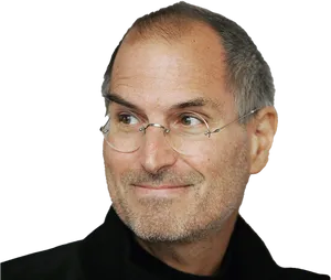 Steve Jobs Iconic Portrait PNG Image