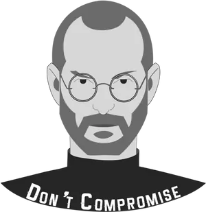 Steve Jobs Iconic Portrait Do Not Compromise PNG Image