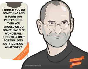 Steve Jobs Inspirational Quote Illustration PNG Image