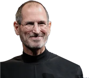 Steve Jobs Smiling Portrait PNG Image