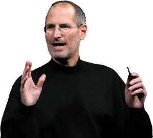 Steve Jobs Speaking Gesture PNG Image