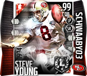 Steve Young49ers Legendary Card PNG Image