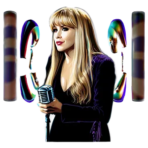 Stevie Nicks With Microphone Png 51 PNG Image