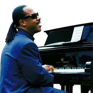 Stevie Wonder With Piano Png 26 PNG Image