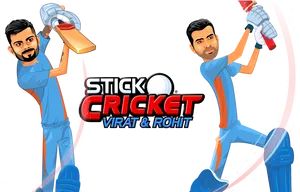 Stick Cricket Viratand Rohit PNG Image