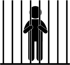 Stick Figure Behind Bars PNG Image