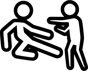 Stick Figure Fight Graphic PNG Image