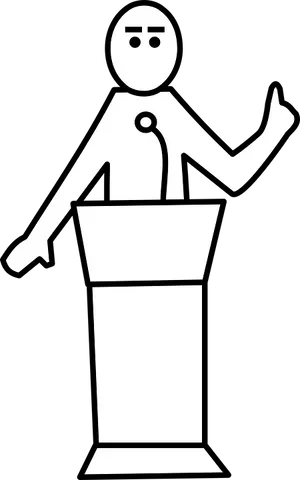 Stick Figure Presentationat Podium PNG Image