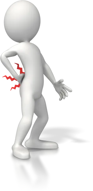 Stickman Back Pain Illustration PNG Image