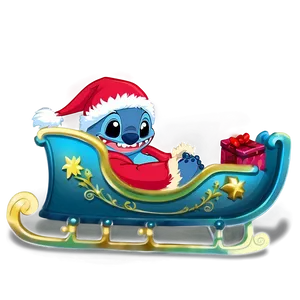 Stitch Riding Sleigh Png Kaq PNG Image