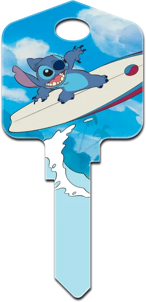 Stitch Surfing Key Design PNG Image