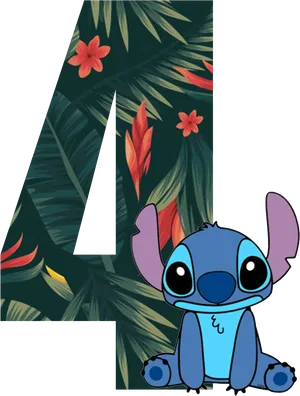 Stitch Tropical Background PNG Image