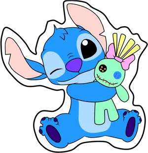 Stitch With Plush Doll PNG Image