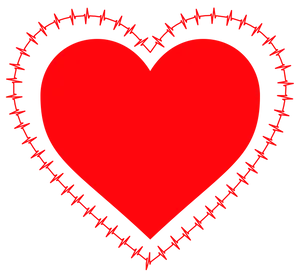 Stitched Heart Graphic PNG Image