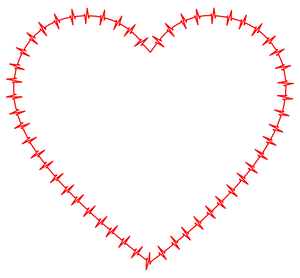 Stitched Heart Outline PNG Image