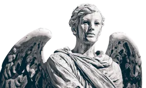 Stone Angel Statue Artwork PNG Image