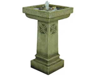 Stone Bird Bath Garden Decor PNG Image