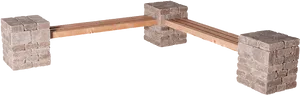 Stoneand Wood Garden Bench PNG Image