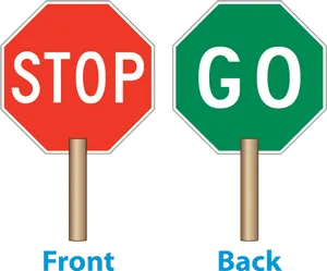 Stop Go Octagonal Signs PNG Image