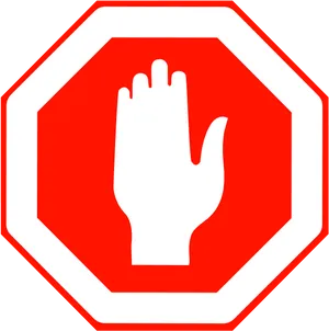 Stop Sign Hand Symbol PNG Image