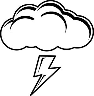 Storm Cloud Lightning Icon PNG Image