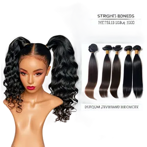 Straight Hair Bundles Png Skj PNG Image