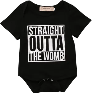 Straight Outta Womb Baby Onesie PNG Image