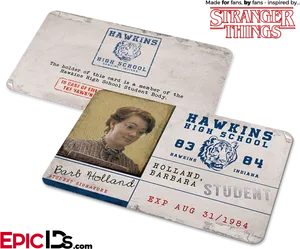 Stranger Things Inspired Hawkins High School I D Card PNG Image