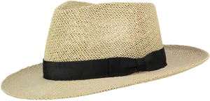 Straw Fedora Hat Gangsta Style PNG Image