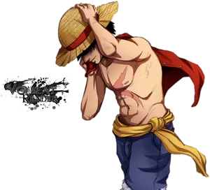 Straw Hat Luffy Pose PNG Image