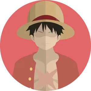 Straw Hat Luffy Vector Portrait PNG Image