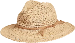 Straw Hatwith Leather Band.png PNG Image