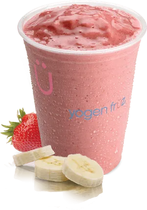 Strawberry Banana Smoothie Cup PNG