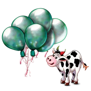 Strawberry Cow With Balloons Png Fum23 PNG Image