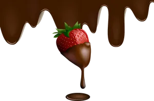 Strawberry Dippedin Chocolate Drip PNG Image