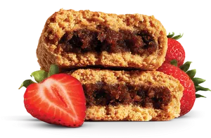 Strawberry Filled Pastry Snack PNG Image