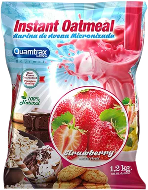 Strawberry Flavored Instant Oatmeal Package PNG Image