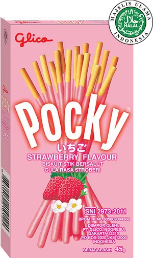 Strawberry Flavored Pocky Box Indonesia PNG Image