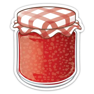 Strawberry Jam Jar Illustration.png PNG Image